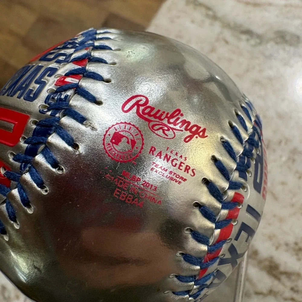 Texas Rangers Silver Baseball - Picture 4 of 6